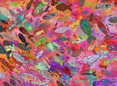 Ravensburger Fish in Fuchsia palapeli 500 palaa - Image 2