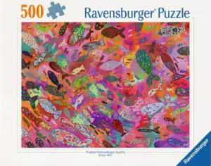 Ravensburger Fish in Fuchsia palapeli 500 palaa on näyttävä taidepalapeli,