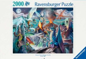 Ravensburger Dragons palapeli 2000 palaa, iso lohikäärme palapeli Ravensburerilta
