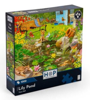 Lily Pond palapeli on House of Puzzlesin 1000 palan palapeli, jossa Tracy Hallin kaunis luontokuvitus