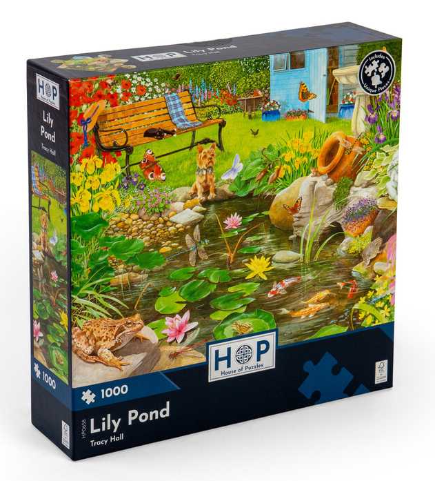 Lily Pond palapeli on House of Puzzlesin 1000 palan palapeli, jossa Tracy Hallin kaunis luontokuvitus