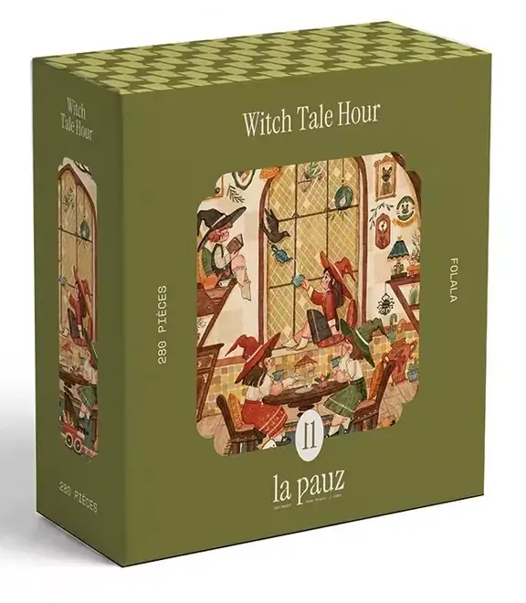 La Pauz Witch Tale Hour palapeli, jossa on 280 palaa, vieraillalan noitien salongissa.
