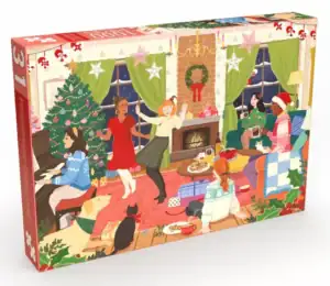 Friendship Christmas palapeli on Penny Puzzlen 1000 palan joulupalapeli. Kuvitus Nicolle Lalonde