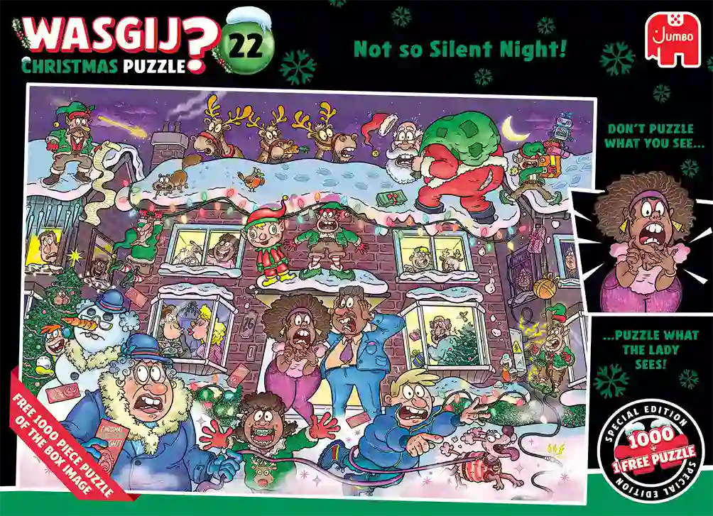 Wasgij Christmas 22: Not So Silent Night! palapeli 2x1000 palaa joulupalapelit