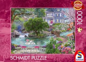 Schmidt Lakeside Villa palapeli 1000 palaa kutsuu idylliseen puutarhaan, puutarha palapeli