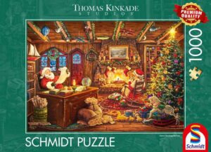 Schmidt Santa Checking His List palapeli 1000 palaa -joulupalapelissä joulupukki