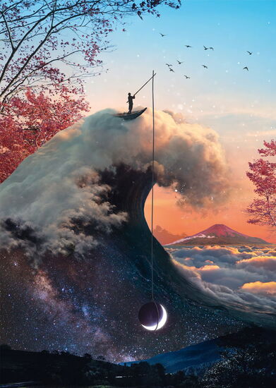 Schmidt Beyond the Horizon palapeli 1000 palaa on Natacha Einatin kuvittama taidepalapeli ja fantasia palapeli