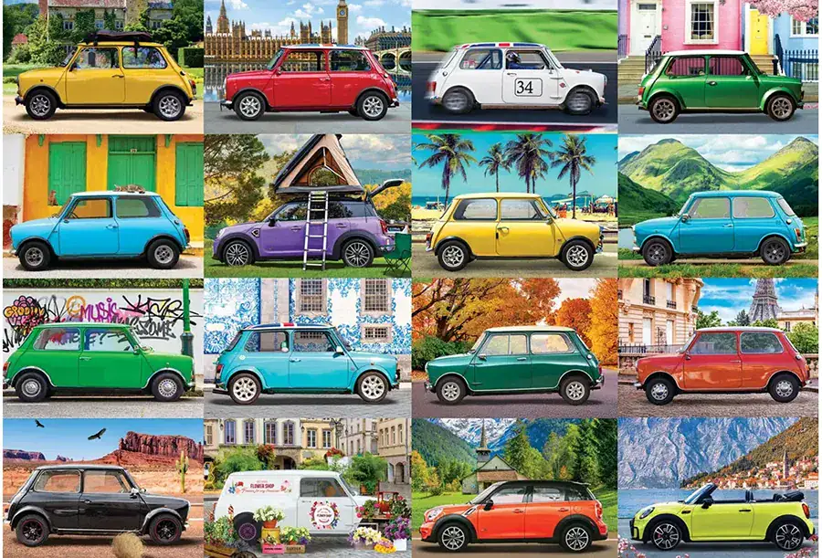 Eurographics Classic Mini Cooper palapeli 550 palaa peltirasiassa