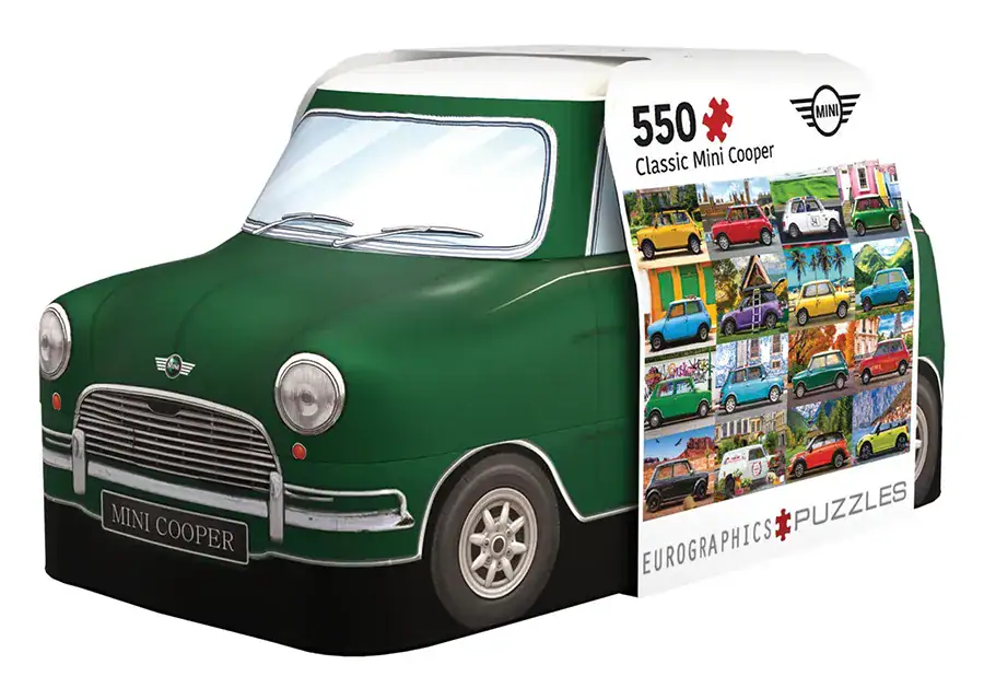 Eurographics Classic Mini Cooper palapeli 550 palaa peltirasiassa mini cooper auto palapeli