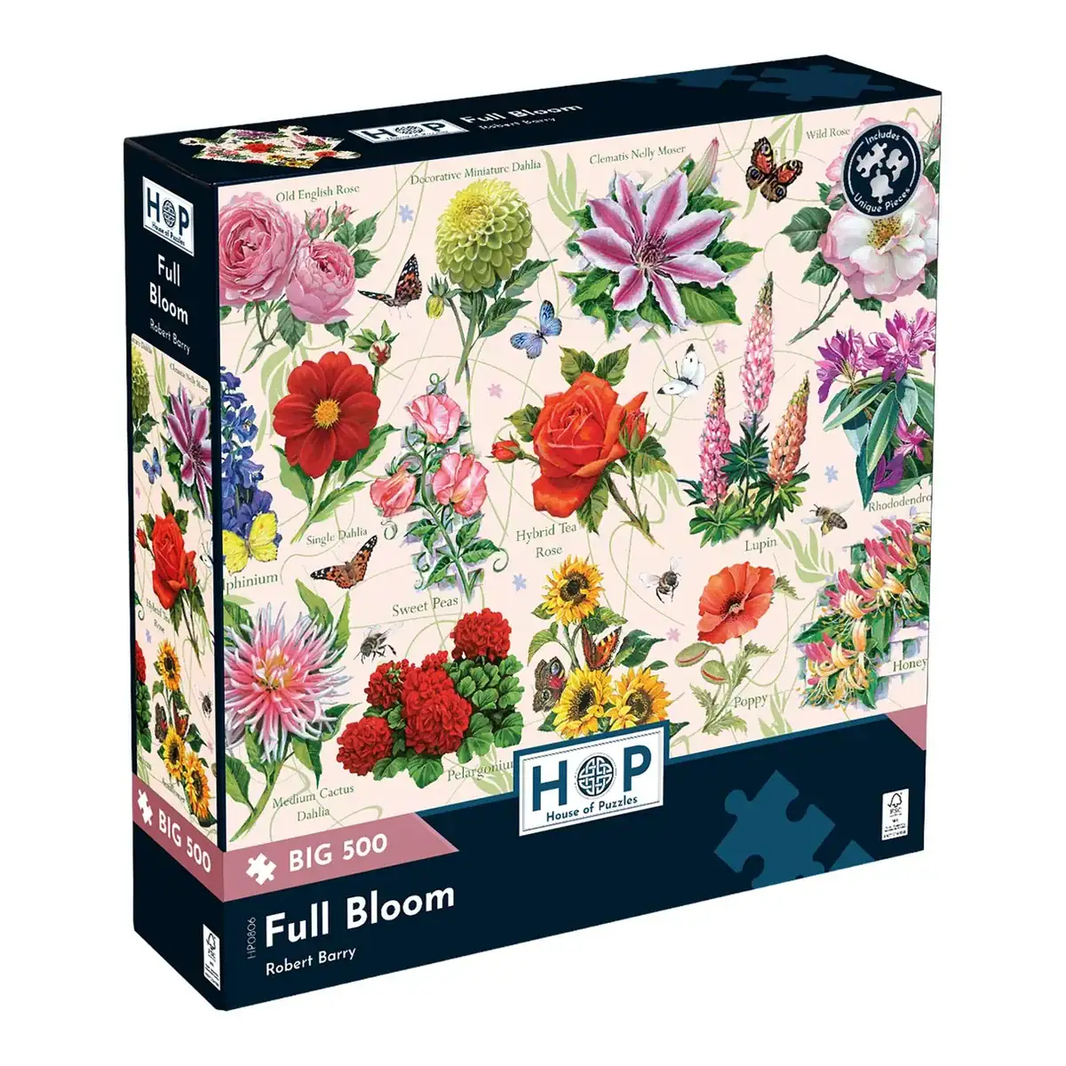 Full Bloom palapeli 500 palaa vie puutarhatunnelmaan Robert Barryn kauniissa Full Bloom -palapelissä. House of Puzzles palapeli isot palat