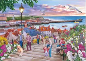 House of Puzzles 199 Steps Whitby palapeli, jossa on 150 palaa kesäinen minipalapeli