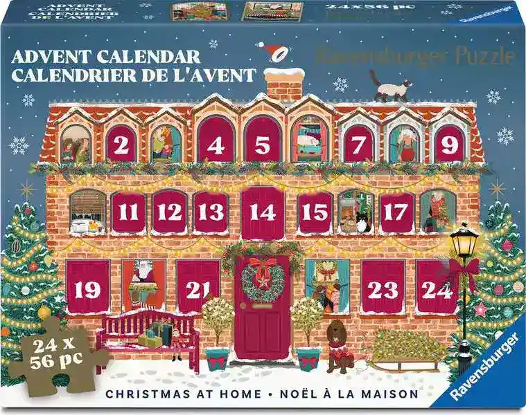 Ravensburger Christmas at Home Joulukalenteri 24 x 56 palaa palapelijoulukalenteri