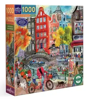 eeBoo Artists in Amsterdam palapeli 1000 palaa vie Amsterdamin viehättäville kanaaleille, Amsterdam palapeli