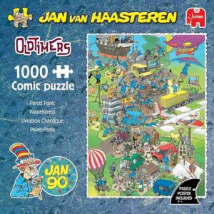 Jan van Haasteren Parcel Panic palapeli vie palapeliharrastajan keskelle hulvatonta pakettikaaosta.