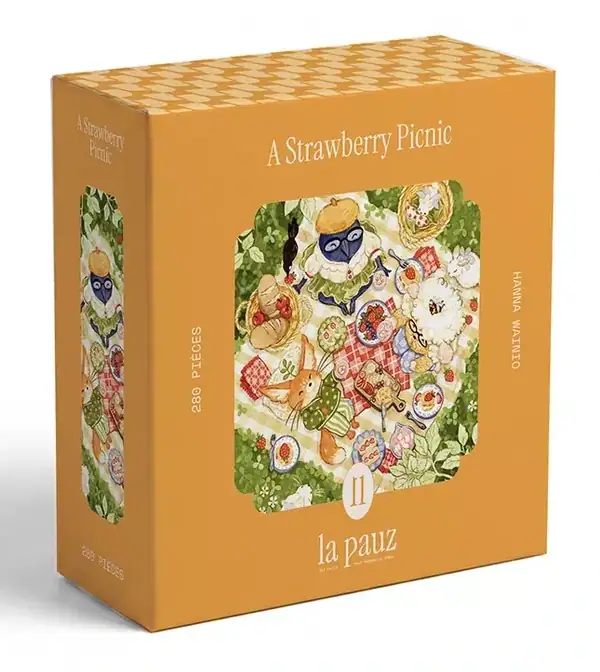 La Pauz A Strawberry Picnic palapeli, jossa on 280 palaa. Kuvitus Hanna Wuorio