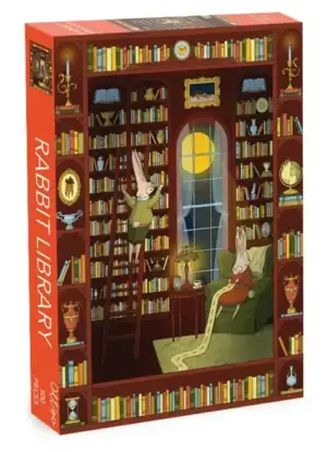 Olleo Rabbit Library palapeli 500 palaa vie viehättävään vanhaan kirjastoon.