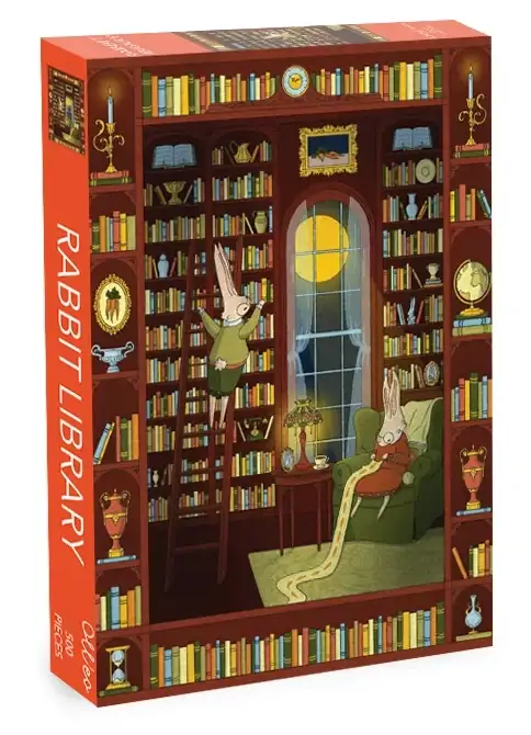 Olleo Rabbit Library palapeli 500 palaa vie viehättävään vanhaan kirjastoon.