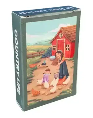 Trevell Country Life -minipalapeli, jossa on 99 palaa. Anna Vaughn J.:n kuvittama