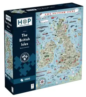 House of Puzzles The British Isles palapeli 1000 palaa Emma Lawrencen kuvittama