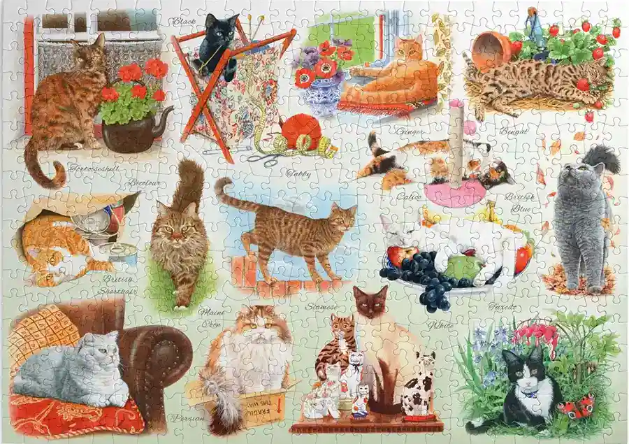 House of Puzzles A Clowder of Cats palapeli 500 XL palaa kissapalapeli