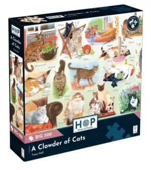 House of Puzzles A Clowder of Cats palapeli 500 XL palaa kissat palapeli