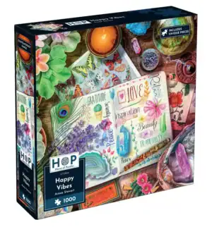 House of Puzzles Happy Vibes palapeli 1000 palaa kuvitus Aimee Stewart