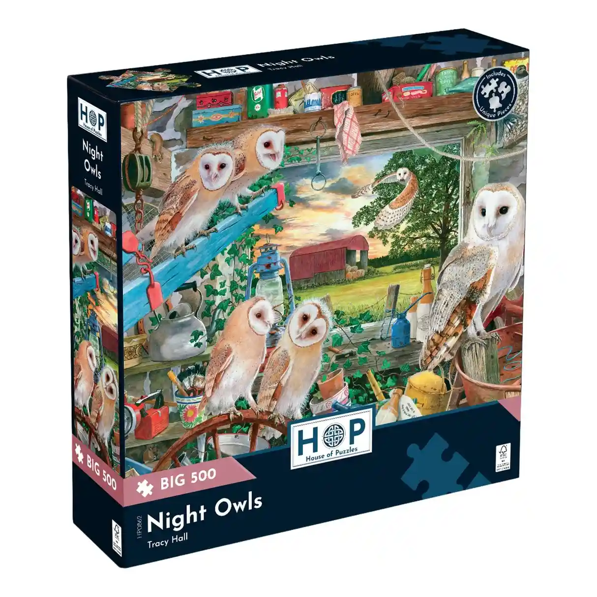 House of Puzzles Night Owls palapeli 500 XL palaa pöllöt palapeli
