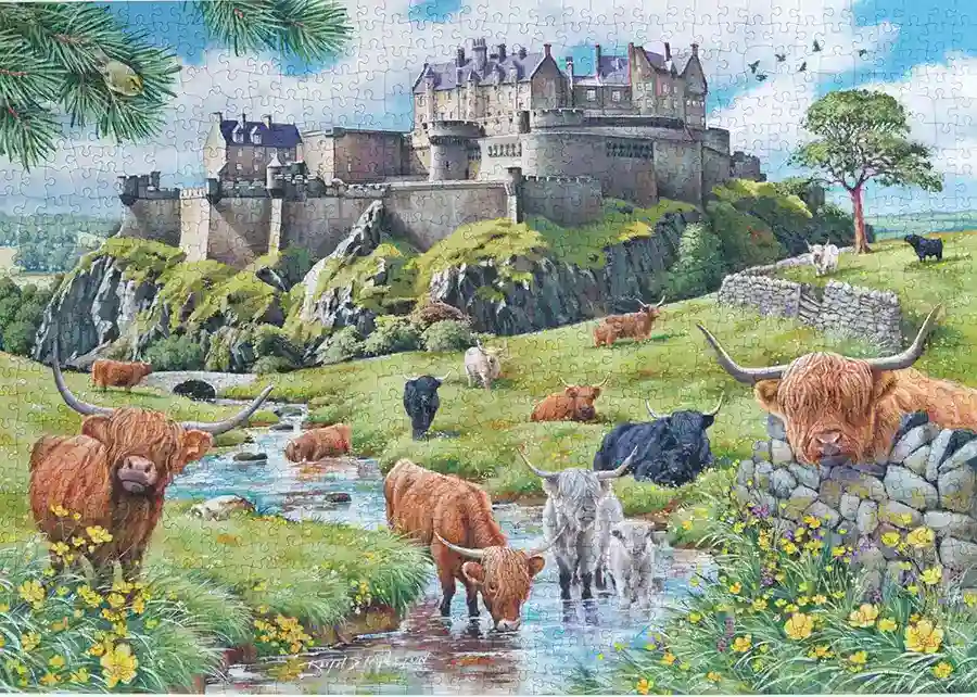House of Puzzles Stirling Castle palapeli 1000 palaa linna ja nautaeläimet palapeli