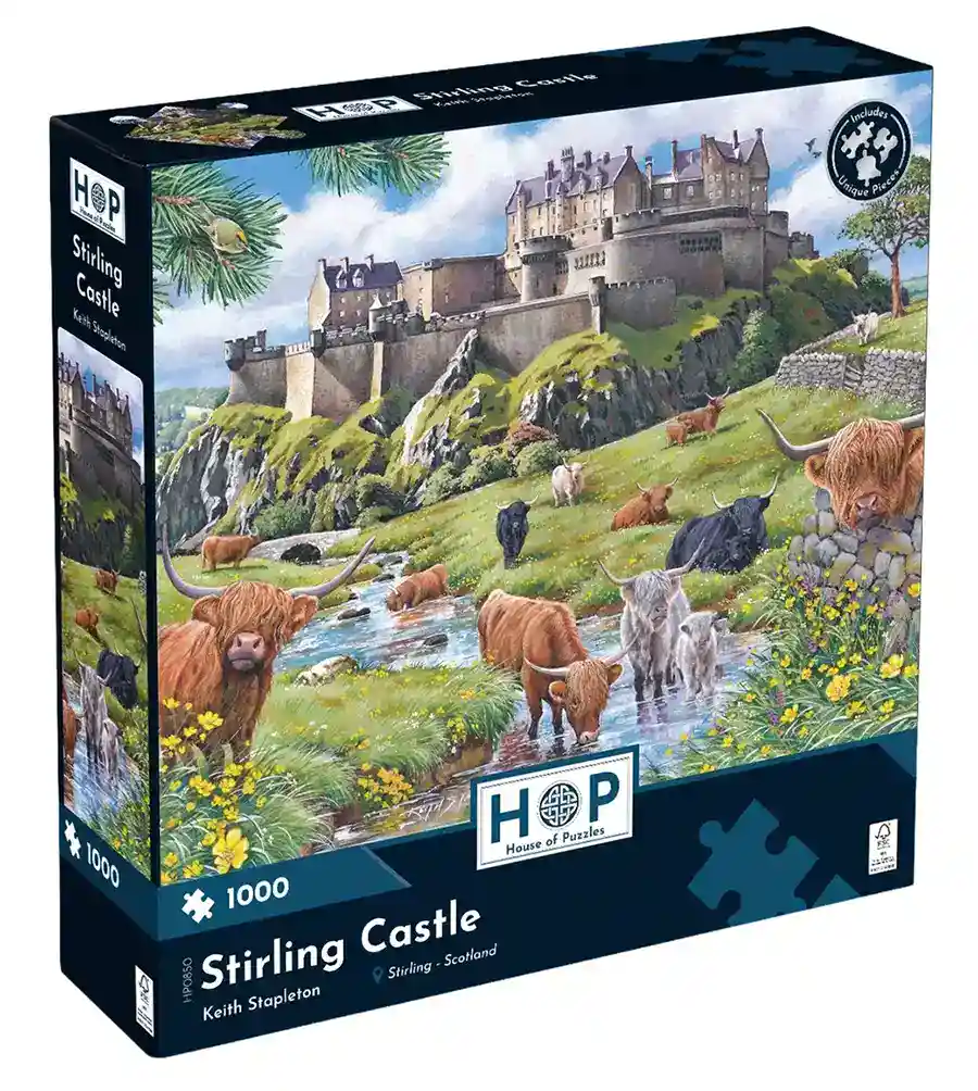 House of Puzzles Stirling Castle palapeli 1000 palaa linna ja nautaeläimet palapeli