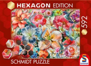 Schmidt In Full Bloom palapeli 592 palaa Hexagon edition