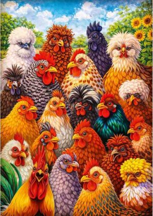Trefl Chickens palapeli 1000 palaa kanat palapeli