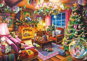 Trefl Premium Plus: Disney Festive Cottage palapeli 1000 palaa joulupalapeli