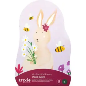 Suloinen Trixie Mrs. Rabbit’s Flowers -muotopalapeli 12 palaa isot palat lattiapalapeli