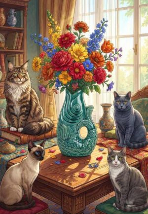 Alipson Puzzle The Fish Vase palapeli 1000 palaa kissapalapeli