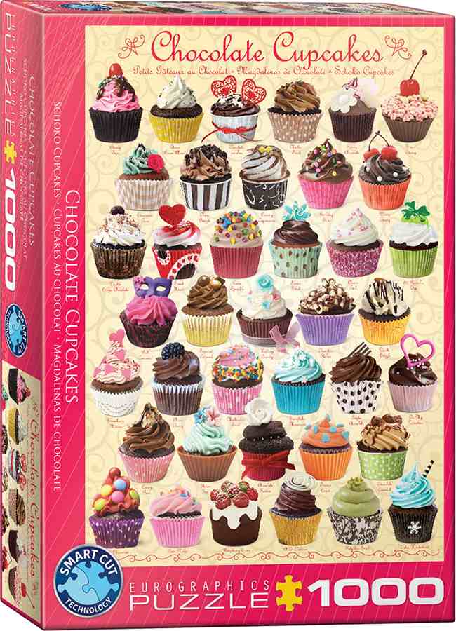 Eurographics Chocolate Cupcakes palapeli 1000 palaa kuppikakut palapeli vänkyräpalat