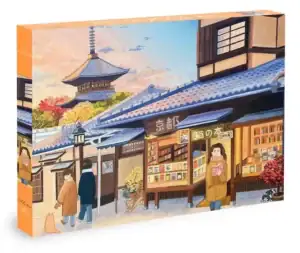 Olleo Bookseller palapeli 500 palaa vie perinteisen Japanin sydämeen. Solveig Sauvagen kuvitus
