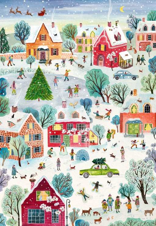 Pieces & Peace Le Village Enchanté de Noël palapeli 1000 palaa talvipalapelli